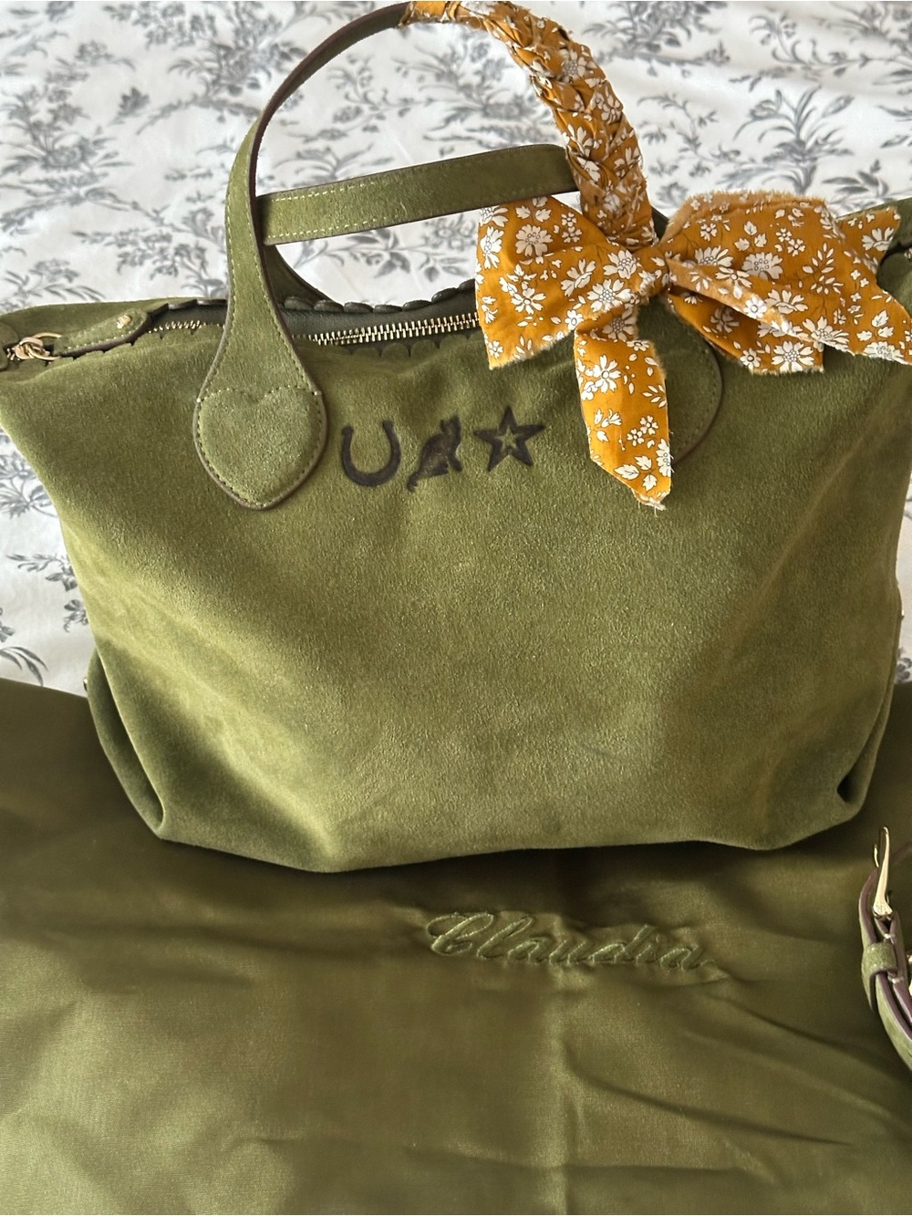 Stoney Clover Lane Suede 29 Olive Branded